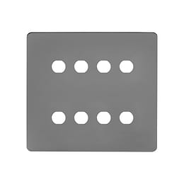 Soho Lighting Black Nickel Flat Plate 8 Gang CM Circular Module Grid Switch Plate