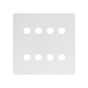 Soho Lighting White Metal Flat Plate 8 Gang CM Circular Module Grid Switch Plate