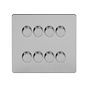 Soho Lighting Brushed Chrome Flat Plate 8 Gang 2 Way Intelligent Trailing Dimmer Switch Screwless 400W