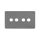 Soho Lighting Black Nickel Flat Plate 4 Gang Toggle Plates Screwless