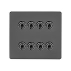 Soho Lighting Black Nickel Flat Plate 8 Gang Toggle Light Switch 20A 2 Way Screwless