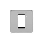 Soho Lighting Brushed Chrome Flat Plate Single Data Plate 1 Module Blk Ins Screwless