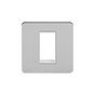 Soho Lighting Brushed Chrome Flat Plate Single Data Plate 1 Module Wht Ins Screwless
