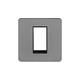 Soho Lighting Black Nickel Flat Plate Single Data Plate 1 Module Blk Ins Screwless