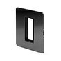 Soho Lighting Black Nickel Flat Plate 1 x25mm EM-Euro Module Faceplate