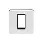 Soho Lighting Polished Chrome Flat Plate Single Data Plate 1 Module Blk Ins Screwless