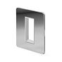 Soho Lighting Polished Chrome White Insert Flat Plate 1 x25mm EM-Euro Module Faceplate