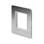 Soho Lighting Polished Chrome White Insert Flat Plate 2 x25mm EM-Euro Module Faceplate