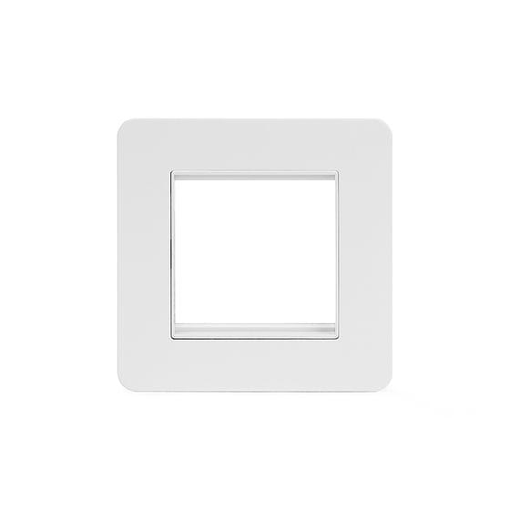 Soho Lighting White Metal Flat Plate Single Data Plate 2 Modules Wht Ins Screwless