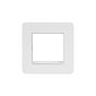 Soho Lighting White Metal Flat Plate Single Data Plate 2 Modules Wht Ins Screwless