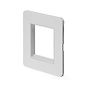 Soho Lighting White Metal Flat Plate 2 x25mm EM-Euro Module Faceplate