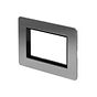 Soho Lighting Brushed Chrome Black Insert Flat Plate 4 x25mm EM-Euro Module Faceplate