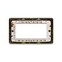 Soho Lighting Brushed Chrome White Insert Flat Plate 4 x25mm EM-Euro Module Faceplate