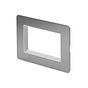 Soho Lighting Brushed Chrome White Insert Flat Plate 4 x25mm EM-Euro Module Faceplate