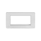 Soho Lighting Polished Chrome Flat Plate Double Data Plate 4 Modules Wht Ins Screwless