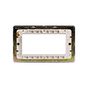 Soho Lighting Polished Chrome White Insert Flat Plate 4 x25mm EM-Euro Module Faceplate