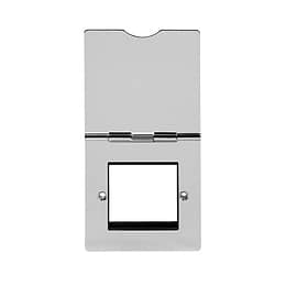 Polished Chrome 1 Gang Euro Module Floor Socket