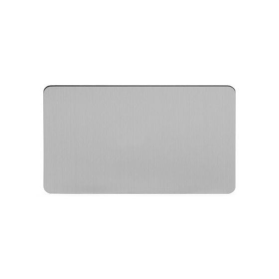 Soho Lighting Brushed Chrome Flat Plate Double Blank Plates Screwless