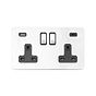 Soho Lighting Polished Chrome Flat Plate 2 Gang USB A+C Socket (13A Socket + 2 USB Ports A+C 3.1A)