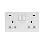 Soho Lighting White Metal Flat Plate 2 Gang USB C+C Socket (13A Socket + 2 USB C 4.8A Ports) 