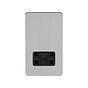 Soho Lighting Brushed Chrome Flat Plate Shaver Socket 230/115V Plate Blk Ins Screwless