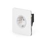 Soho Lighting White Metal Flat Plate 16A 1 Gang Euro Schuko Socket Wht Ins Screwless