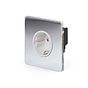 Soho Lighting Polished Chrome Flat Plate 16A 1 Gang Euro Schuko Socket Wht Ins Screwless