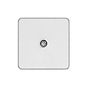 Soho Lighting White Metal Plate with Chrome Edge 1 Gang Satellite Socket Wht Ins Screwless