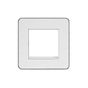 Soho Lighting White Metal Plate with Chrome Edge Single Data Plate 2 Module Screwless