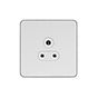 Soho Lighting White Metal Plate with Chrome Edge 5 Amp Unswitched Socket Wht Ins Screwless