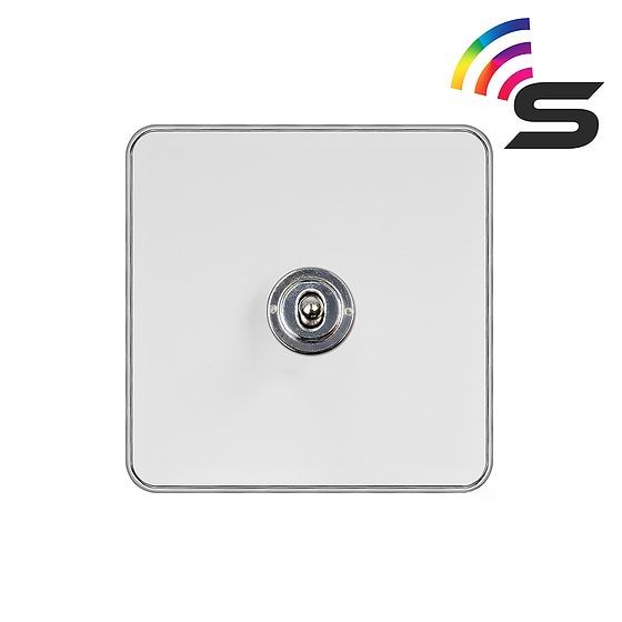 White Metal and Chrome Smart Light Switch

