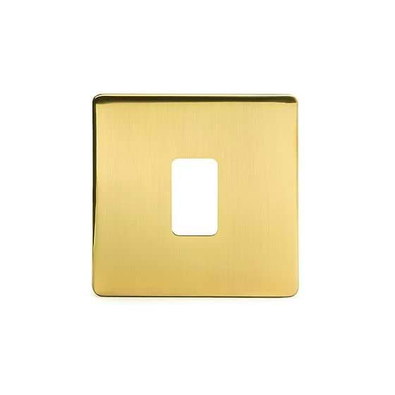 Soho Lighting Brushed Brass 1 Gang RM Rectangular Module Grid Switch Plate