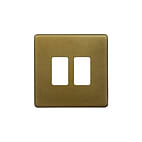 Soho Lighting Old Brass 2 Gang RM Rectangular Module Grid Switch Plate