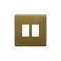 Soho Lighting Old Brass 2 Gang RM Rectangular Module Grid Switch Plate