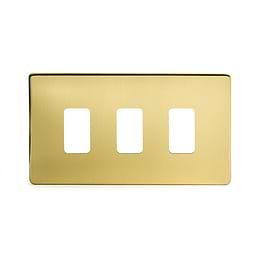 Soho-Lighting-Brushed-Brass-3-Gang-Grid-Plate