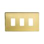 Soho Lighting Brushed Brass 3 Gang RM Rectangular Module Grid Switch Plate