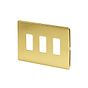 Soho Lighting Brushed Brass 3 Gang RM Rectangular Module Grid Switch Plate