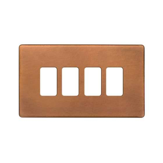 Soho Lighting Antique Copper 4 Gang RM Rectangular Module Grid Switch Plate