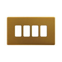 Soho Lighting Antique Gold 4 Gang RM Rectangular Module Grid Switch Plate