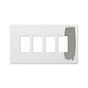 Soho Lighting Primed Paintable 4 Gang RM Rectangular Module Grid Plate