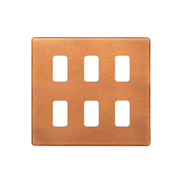 Soho Lighting Antique Copper 6 Gang RM Rectangular Module Grid Switch Plate