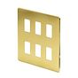Soho Lighting Brushed Brass 6 Gang RM Rectangular Module Grid Switch Plate