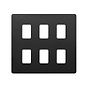 Soho Lighting Matt Black 6 Gang RM Rectangular Module Grid Switch Plate