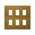 Soho Lighting Old Brass 6 Gang RM Rectangular Module Grid Switch Plate