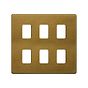 Soho Lighting Old Brass 6 Gang RM Rectangular Module Grid Switch Plate