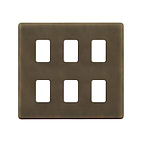 Vintage Brass 6 Gang Grid Plate
