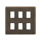 Vintage Brass 6 Gang Grid Plate
