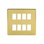Soho Lighting Brushed Brass 8 Gang RM Rectangular Module Grid Switch Plate