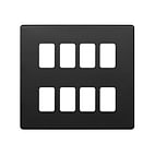 Soho Lighting Matt Black 8 Gang RM Rectangular Module Grid Switch Plate