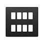 Soho Lighting Matt Black 8 Gang RM Rectangular Module Grid Switch Plate